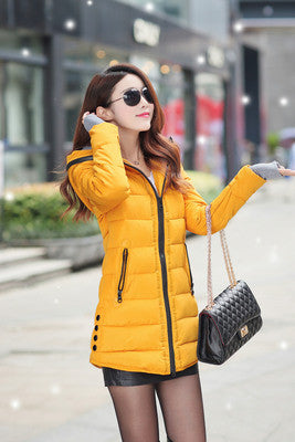Women's Hooded Cotton-Padded Jacket Winter Medium-Long Cotton Coat Plus Size Down Jacket Female Slim Ladies Jackets Coats Gift