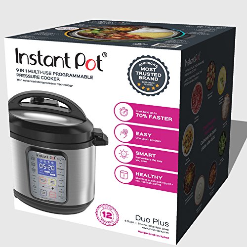 Instant Pot Duo Plus 9-in-1 Multi-Use Programmable Pressure Cooker, Slow Cooker, 6 Quart | 1000W